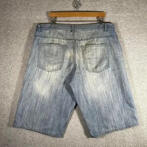 Y2K Avirex light wash baggy long skater denim jean shorts jorts